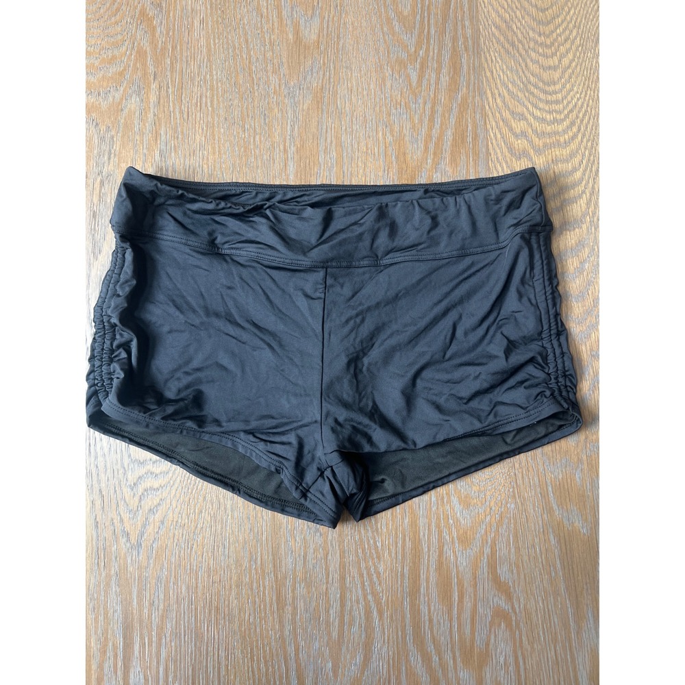Tempt Me Black Ruched Side Swim Boy Shorts XL
